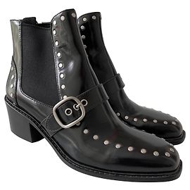 Coach chelsea boots with studs size US 10=40 Black