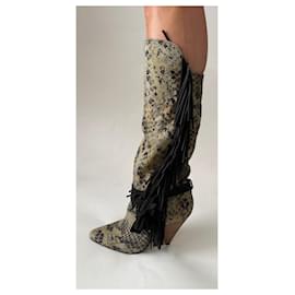 Isabel Marant-Isabel Marant Dana canvas boots with fringes size 37 NEW-Multiple colors