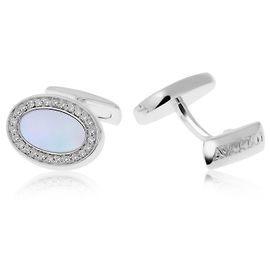 Autre Marque Abotoaduras de ouro avakian com diamantes e madrepérola Outro