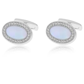 Autre Marque-Avakian gold cufflinks with diamonds and mother-of-pearl-Other