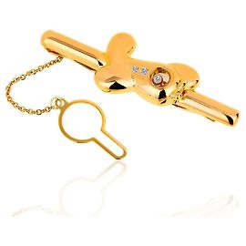 Chopard gold tie clip with diamonds Other