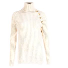 Balmain Pullover mit goldfarbenen Metallknöpfen Andere