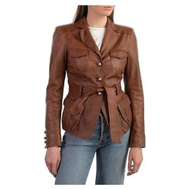 Philosophy di Alberta Ferretti Leather Jacket Brown