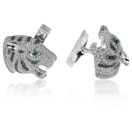 Autre Marque-Gold cufflinks with diamonds-Other
