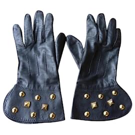 Hermès-Gloves-Black,Golden