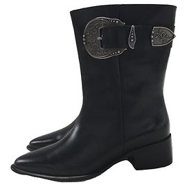 LOEWE Punta puntiaguda / botas vaqueras / botas vaqueras / 40 / BLK / Cuero Negro