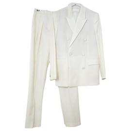 Hugo Boss-Boss Cream Wool Tuxedo Pant Suit-Cream