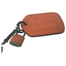 Lancel Label holder and padlock Light brown