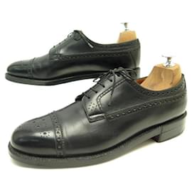 JM Weston-JM WESTON SHOES 579 TRIPLE DERBY SOLES 8.5C 42.5 BLACK LEATHER SHOES-Black