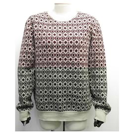 Hermès-NEUF TWIN SET HERMES SWEATER + MOTIF TANK TOP H L 52 BROWN WOOL SWEATER TOP-Brown