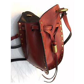 Isabel Marant Leather Shoulder Bag Dark Red Dark red