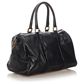Loewe-Loewe Black Leather Boston Bag-Black