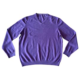 lila Kaschmirpullover - V-Ausschnitt - T. XL oder 42 Massimo Dutti Lila
