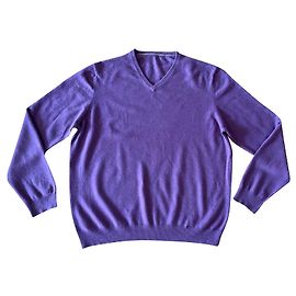 pull cachemire violet - col V - T. XL ou 42 Massimo Dutti Violet