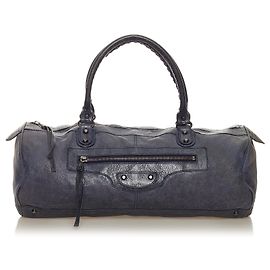 Sac de voyage en cuir de squash classique gris motocross Balenciaga Gris