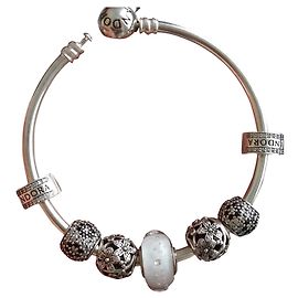 Composition PANDORA - Le chic du Noir et Blanc - with or without bracelet Black White Silver hardware