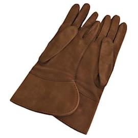 Hermès-[Used] Hermes Medor Gloves Leather Brown Notation size: # 6.5-Brown