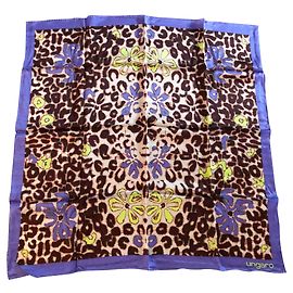 Sciarpa di seta Emanuel Ungaro Viola Multicolore 85x85 Porpora