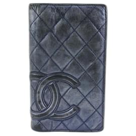 Chanel-Metallic Grey Quilted Cambon Long Flap Wallet-Other