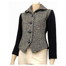 [Occasion] YVES SAINT LAURENT rive gauche Veste en tweed mixte confectionnée en France petite taille Non. 34 NON. 5 NON. 7 dames d'hiver Noir