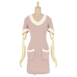 Fendi-[Occasion] FENDI Pull Une Pièce Tricot Bicolore Femme Manches Courtes Laine À Manches Courtes Fabriqué en Italie 38 (Équivalent S) Couleur Beige-Beige