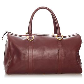 Cartier Rote Must De Cartier Leder Reisetasche Rot Bordeaux