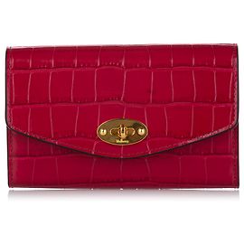 Mulberry Cartera Darley de piel grabada en rojo mora Roja
