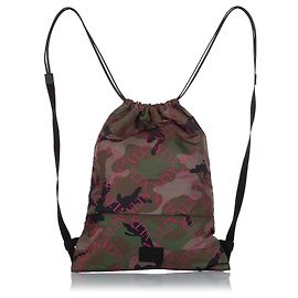 Mochila Valentino Green VLTN Explorer camuflagem com cordão Multicor Verde Verde escuro