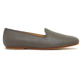 Hermès CABLE LEATHER LOAFERS FR40 NEW Grey