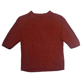 Sessun Jane kurzer Pullover braun und gold Braun Golden