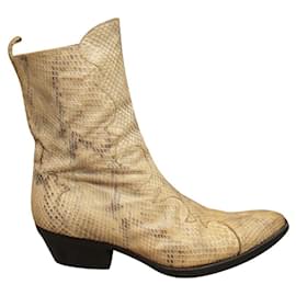 Bottines Sartore en python beige 38 Beige
