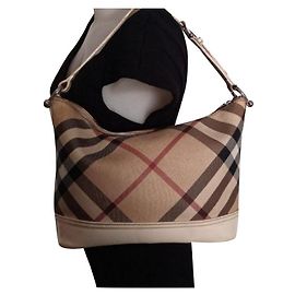 Bolsa xadrez Burberry Branco Bege