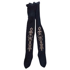 Chanel black tights elastane Black