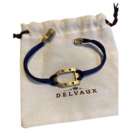 Splendido braccialetto Delvaux Blu scuro Gold hardware