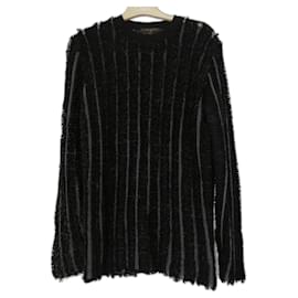 Louis Vuitton-Louis Vuitton Pre-Fall 2015 Textured Chenille Knit Top-Black