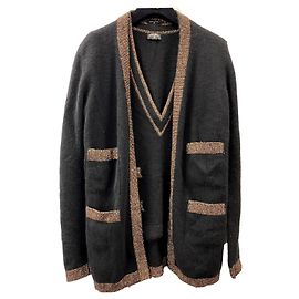 Twin-set Chanel en Cachemire Noir