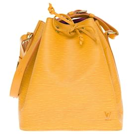 Louis Vuitton-Mítica bolsa Louis Vuitton Noé amarela epi Acabamento em metal dourado-Amarelo