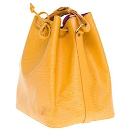 Louis Vuitton-Mítica bolsa Louis Vuitton Noé amarela epi Acabamento em metal dourado-Amarelo