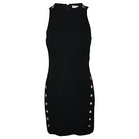 Thierry Mugler Abito nero con occhielli dorati Nero