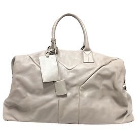 Yves Saint Laurent YSL Gray Easy Y Travel Weekender Grey