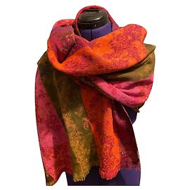 Kenzo Schals Pink Rot Grün Orange