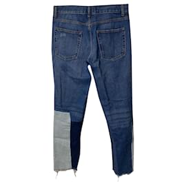 Sandro-Jeans Sandro Distressed Patchwork em algodão azul-Azul