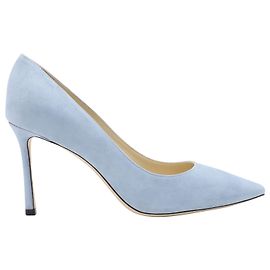 Jimmy Choo Romy 85 Escarpins en Daim Bleu Bleu