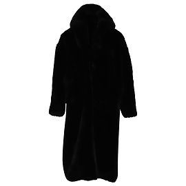 Anine Bing Sasha Kunstpelzmantel aus schwarzem Polyester Schwarz