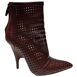 Botines perforados Shelly de cuero burdeos de Alexander Wang Burdeos