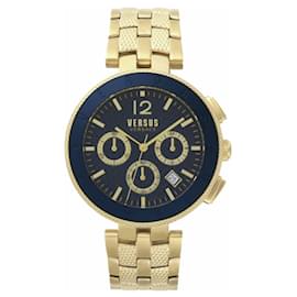Autre Marque-Versus Versace Logo Gent Chrono Bracelet Watch-Golden,Metallic