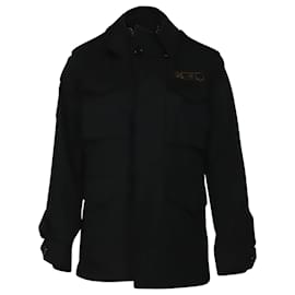 Ralph Lauren-Ralph Lauren Field Military Jacket in Black Cotton-Black