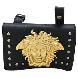 GIANNI VERSACE Complementos de moda / cuero / BLK Negro