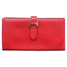 Hermès-Bearn Wallet-Red