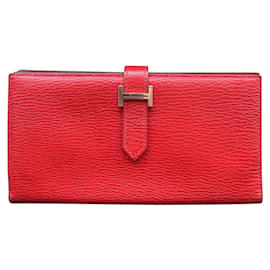 Hermès-Bearn Wallet-Rosso